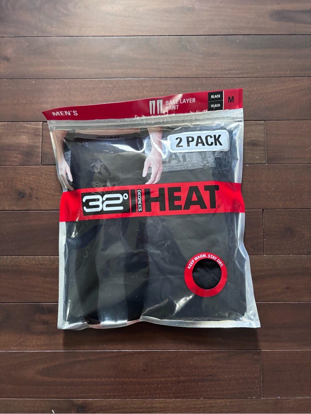 NIB 32 Degrees Men’s 2 pack Black Base Layer Pants